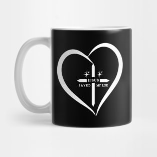 Jesus saved my life cross inside the heart Mug